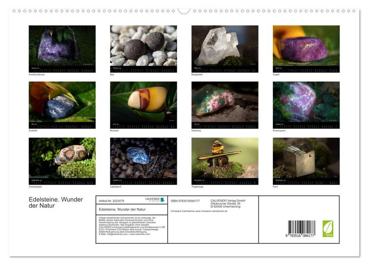 Produktbild: Edelsteine. Wunder der Natur (hochwertiger Premium Wandkalender 2026 DIN A2 quer), Kunstdruck in Hochglanz