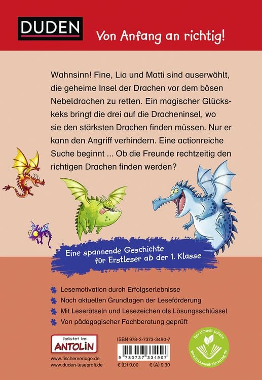 Produktbild: Duden Leseprofi &ndash; Das Geheimnis der Dracheninsel, 1. Klasse