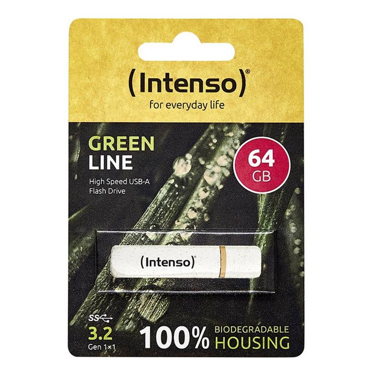 Produktbild: Intenso Green Line USB-Stick 64GB Beige, Braun 3540490 USB-A (USB 3.2 Gen 1)