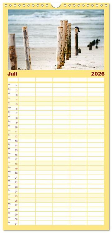 Produktbild: Familienplaner 2026 - Westj&uuml;tland - D&auml;nemarks Westen erleben mit 5 Spalten (Wandkalender, 21 x 45 cm) CALVENDO