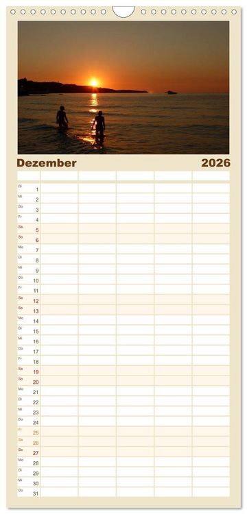 Produktbild: Familienplaner 2026 - Cala Ratjada mit 5 Spalten (Wandkalender, 21 x 45 cm) CALVENDO