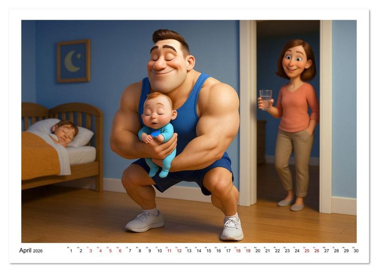 Produktbild: Meine Familie, Kraftsport und ich (Wandkalender 2026 DIN A4 quer), CALVENDO Monatskalender