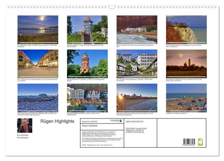 Produktbild: R&uuml;gen Highlights (Wandkalender 2026 DIN A2 quer), CALVENDO Monatskalender