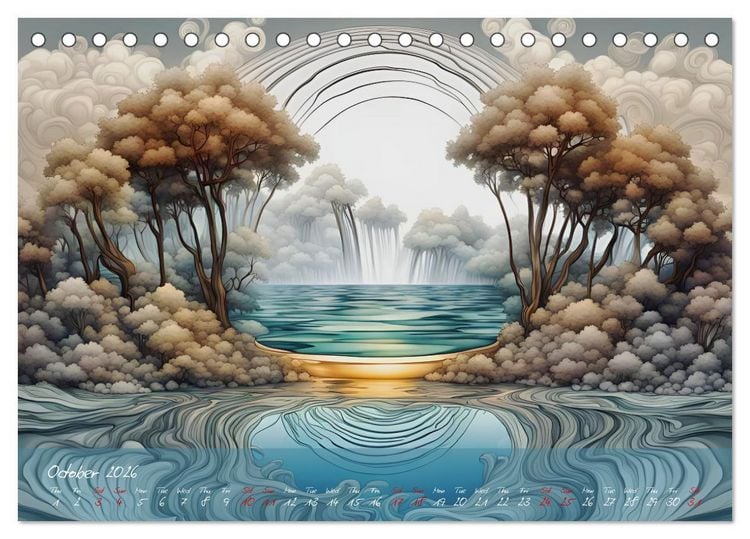 Produktbild: Enchanting waterfalls (Desk Calendar 2026 DIN A5 landscape), CALVENDO 12 Month DeskCalendar