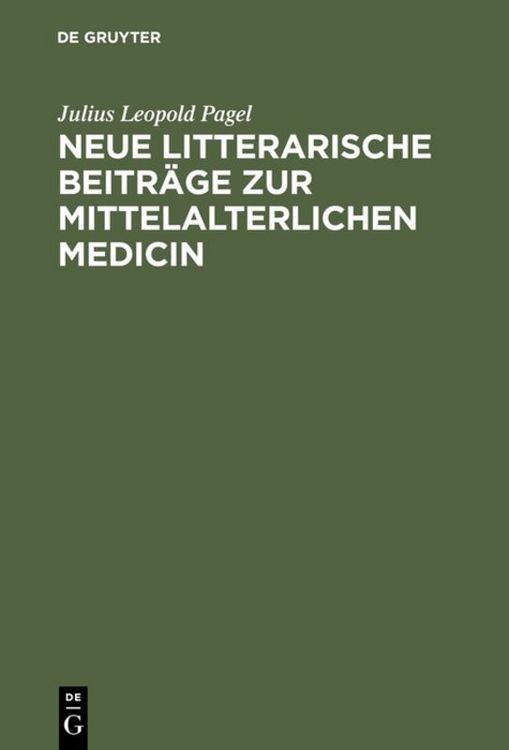 Produktbild: Neue litterarische Beitr&auml;ge zur mittelalterlichen Medicin
