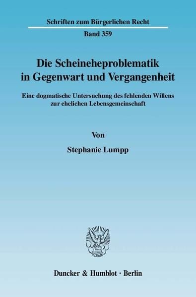Produktbild: Die Scheineheproblematik in Gegenwart und Vergangenheit.