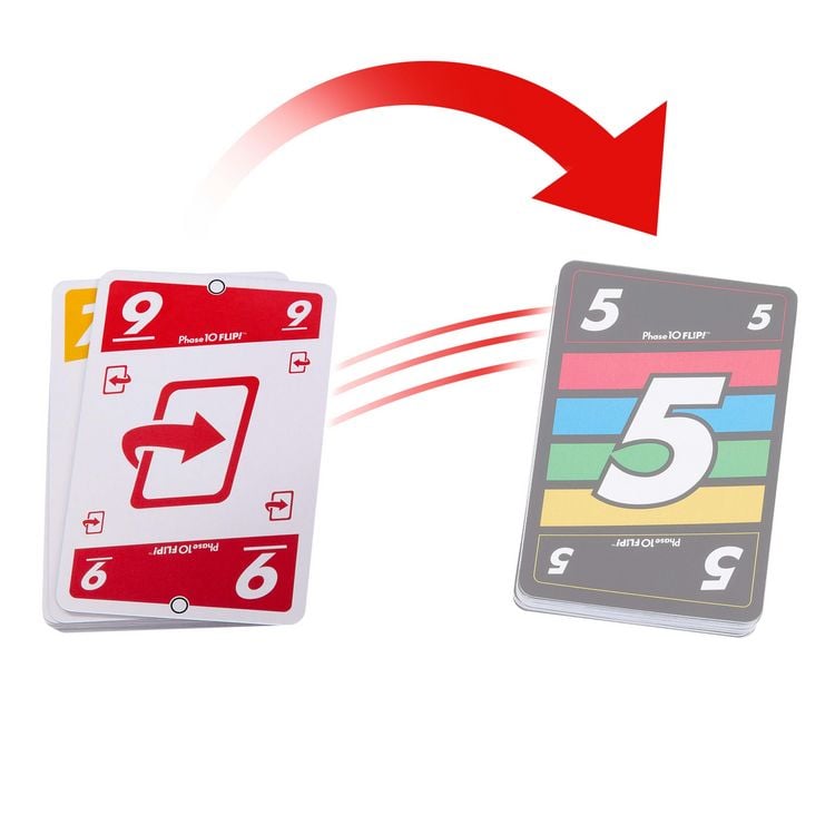 Produktbild: Phase 10 Flip Kartenspiel, klassisches Kartenspiel für die ganze Familie mit beidseitig bedruckten Karten für 2 bis 6 Spieler