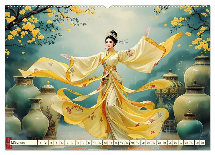 Produktbild: Rhythmus der chinesischen Anmut (hochwertiger Premium Wandkalender 2026 DIN A2 quer), Kunstdruck in Hochglanz