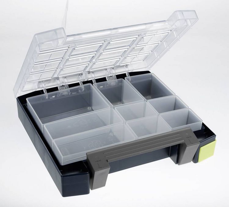 Produktbild: raaco Boxxser 55 4x4-9 Sortimentskoffer (B x H x T) 241 x 55 x 225 mm Anzahl F&auml;cher: 9 Inhalt 1 St.