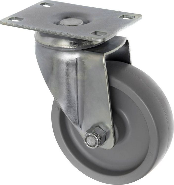 Produktbild: TOOLCRAFT TO-5137935 Lenkrolle 100mm mit Anschraubplatte Tragf&auml;higkeit (max.): 125kg