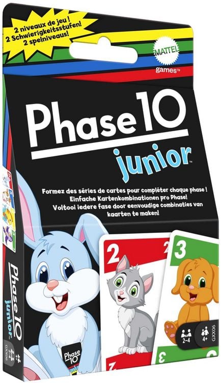 Produktbild: Mattel Games Phase 10 Junior, Kartenspiel, Kinderspiel, Familienspiel