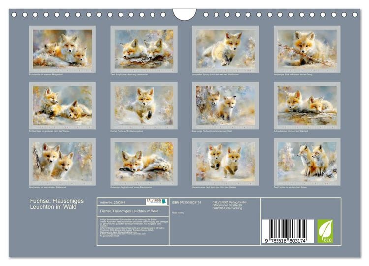 Produktbild: F&uuml;chse. Flauschiges Leuchten im Wald (Wandkalender 2027 DIN A4 quer), CALVENDO Monatskalender