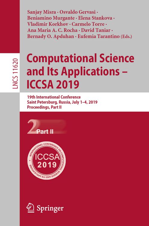 Produktbild: Computational Science and Its Applications &ndash; ICCSA 2019
