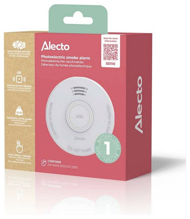 Produktbild: Alecto SD110 Rauchwarnmelder batteriebetrieben (&Oslash; x H) 101mm x 36mm
