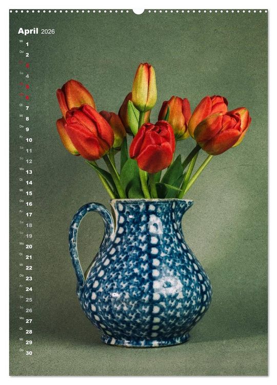 Produktbild: Blumenschmuck in Bunzlau Keramik (Wandkalender 2026 DIN A2 hoch), CALVENDO Monatskalender