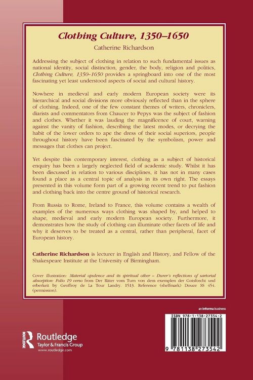 Produktbild: Clothing Culture, 1350-1650