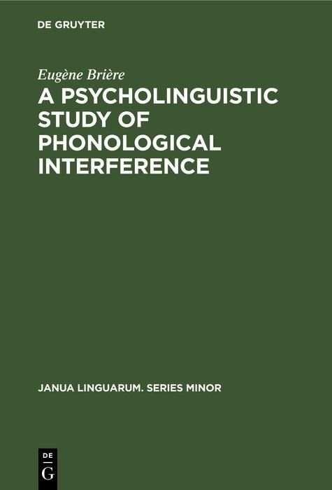 Produktbild: A Psycholinguistic Study of Phonological Interference