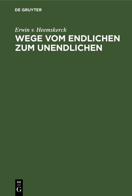 Produktbild: Wege vom Endlichen zum Unendlichen