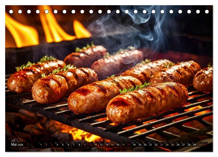Produktbild: BBQ Feuerzauber - Grillkalender (Tischkalender 2026 DIN A5 quer), CALVENDO Monatskalender