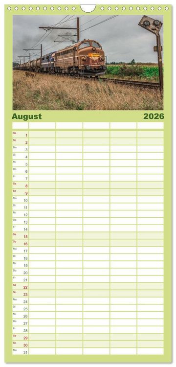 Produktbild: Familienplaner 2026 - D&auml;nische Eisenbahnen mit 5 Spalten (Wandkalender, 21 x 45 cm) CALVENDO