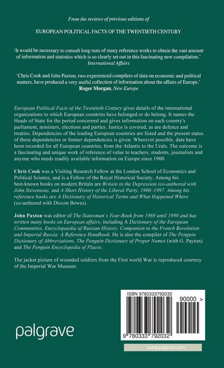 Produktbild: European Political Facts of the Twentieth Century
