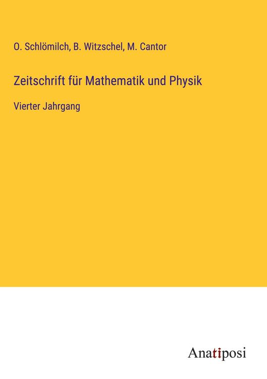 Produktbild: Zeitschrift f&uuml;r Mathematik und Physik
