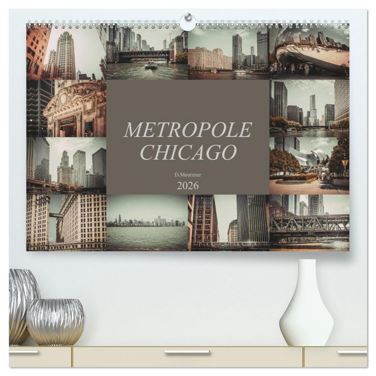 Produktbild: Metropole Chicago (hochwertiger Premium Wandkalender 2026 DIN A2 quer), Kunstdruck in Hochglanz