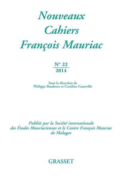 Produktbild: Nouveaux cahiers Fran&ccedil;ois Mauriac n&deg;22