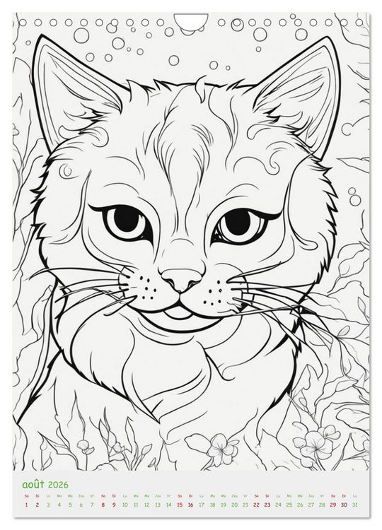 Produktbild: Calendrier &agrave; colorier (Calendrier mural 2026 DIN A4 horizontal), CALVENDO calendrier mensuel