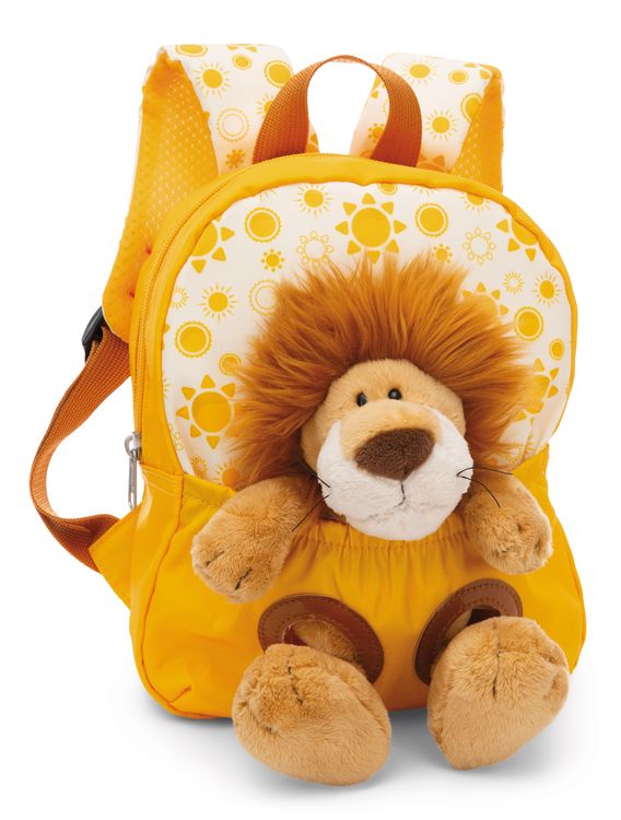Produktbild: Rucksack mit Pl&uuml;schtier 21x26cm L&ouml;we 25cm gelb