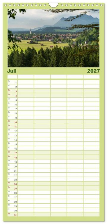 Produktbild: Familienplaner 2027 - Oberstdorf und Umgebung mit 5 Spalten (Wandkalender, 21 x 45 cm) CALVENDO
