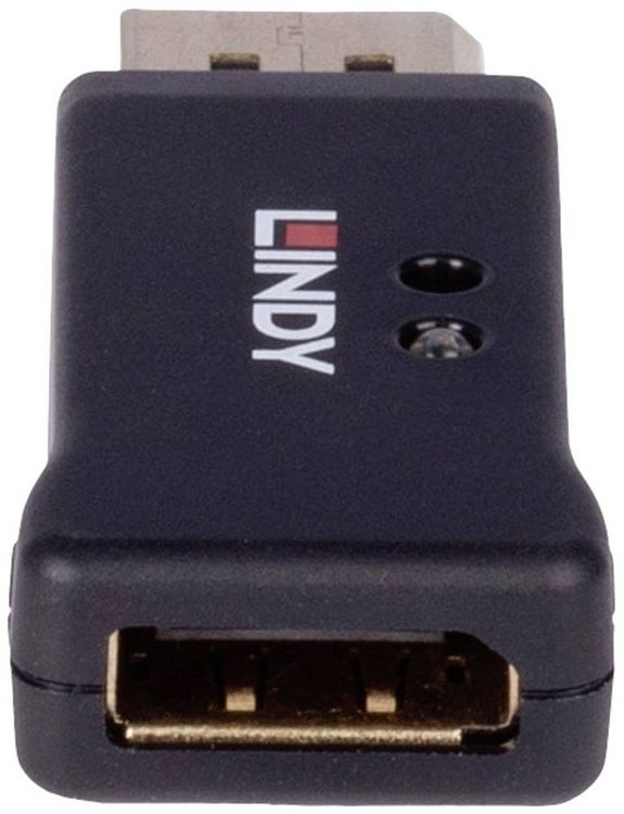 Produktbild: LINDY 32118 DisplayPort EDID Emulator [1x DisplayPort Stecker - 1x DisplayPort Buchse] Schwarz 4K UHD