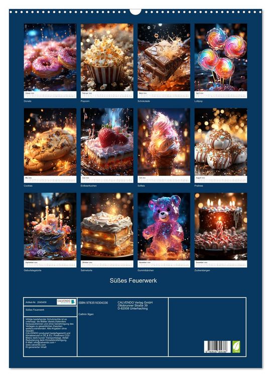 Produktbild: S&uuml;&szlig;es Feuerwerk (Wandkalender 2026 DIN A2 hoch), CALVENDO Monatskalender