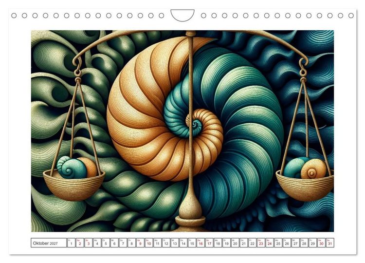 Produktbild: Tierkreisfl&uuml;stern &ndash; Ein Jahr in kosmischen Farben (Wandkalender 2027 DIN A4 quer), CALVENDO Monatskalender