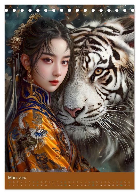 Produktbild: Chinesische Tierkreiszeichen - Fantasie-Zodiak im Stil des alten Chinas (Tischkalender 2026 DIN A5 hoch), CALVENDO Monatskalender
