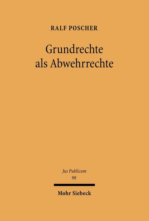 Produktbild: Grundrechte als Abwehrrechte