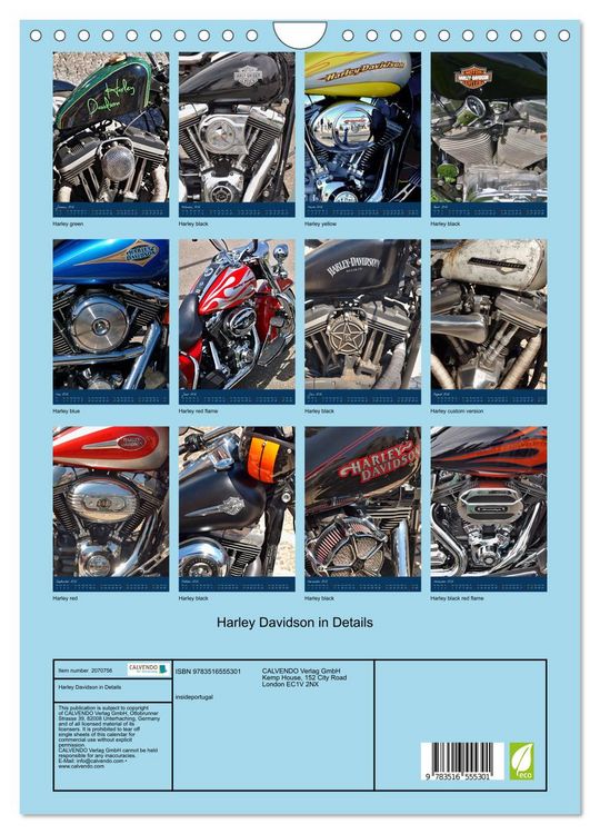 Produktbild: Harley Davidson in Details (Wall Calendar 2026 DIN A4 portrait), CALVENDO 12 Month Wall Calendar
