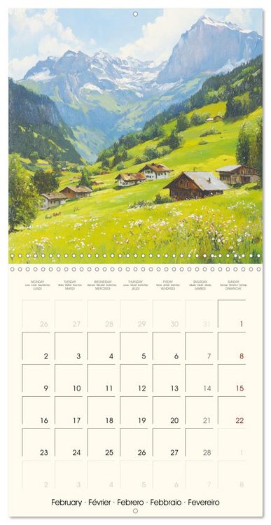 Produktbild: Majestic mountain retreats. Alpine landscape paintings (Wall Calendar 2026 12 &times; 12 Inch) CALVENDO 12 Month Wall Calendar