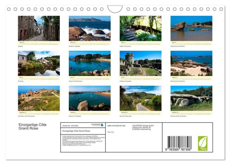Produktbild: Einzigartige C&ocirc;te Granit Rose (Wandkalender 2027 DIN A4 quer), CALVENDO Monatskalender