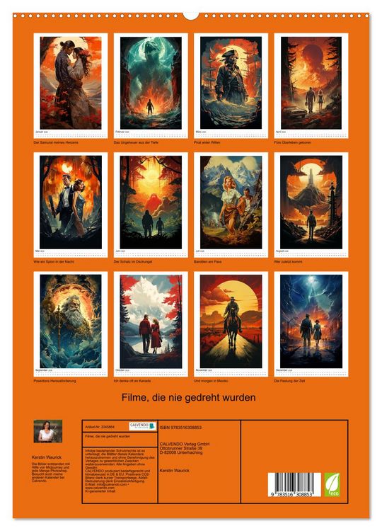 Produktbild: Filme, die nie gedreht wurden (hochwertiger Premium Wandkalender 2026 DIN A2 hoch), Kunstdruck in Hochglanz