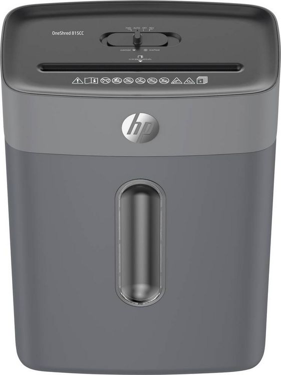 Produktbild: HP OneShred 815CC Aktenvernichter 8 Blatt Partikelschnitt P-4 15 l Vernichtet auch B&uuml;roklammern, Heftklammern, Kreditkarte