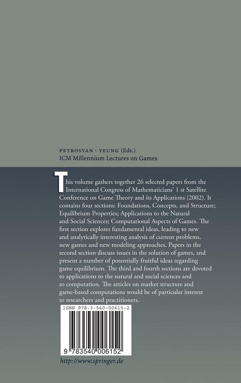 Produktbild: ICM Millennium Lectures on Games