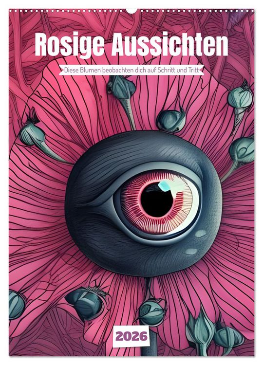 Produktbild: Rosige Aussichten - Diese Blumen beobachten dich auf Schritt und Tritt (Wandkalender 2026 DIN A2 hoch), CALVENDO Monatskalender
