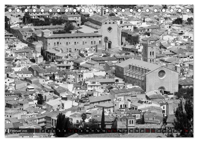 Produktbild: Mallorca monochrom (Tischkalender 2026 DIN A5 quer), CALVENDO Monatskalender