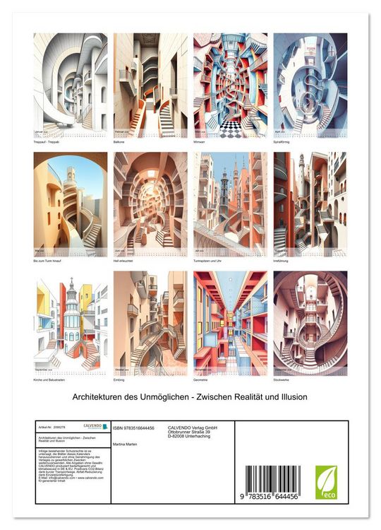 Produktbild: Architekturen des Unm&ouml;glichen - Zwischen Realit&auml;t und Illusion (Wandkalender 2026 DIN A4 hoch), CALVENDO Monatskalender