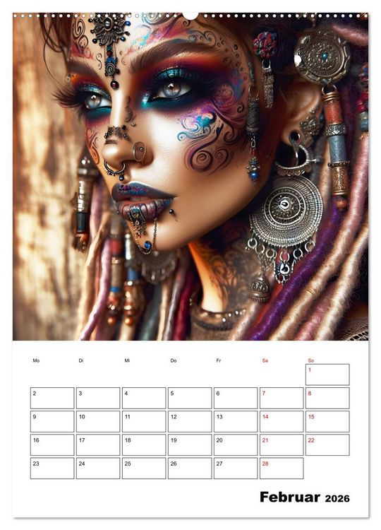 Produktbild: W&uuml;stenk&ouml;niginnen (hochwertiger Premium Wandkalender 2026 DIN A2 hoch), Kunstdruck in Hochglanz