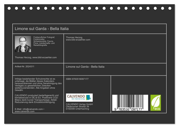 Produktbild: Limone sul Garda - Bella Italia (Tischkalender 2026 DIN A5 quer), CALVENDO Monatskalender
