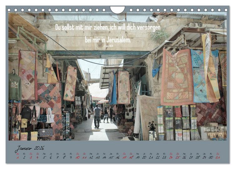 Produktbild: Mit der Bibel in der Hand durch das Heilige Land - Jerusalem (Wandkalender 2026 DIN A4 quer), CALVENDO Monatskalender