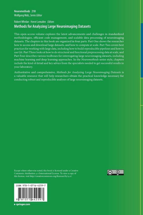 Produktbild: Methods for Analyzing Large Neuroimaging Datasets