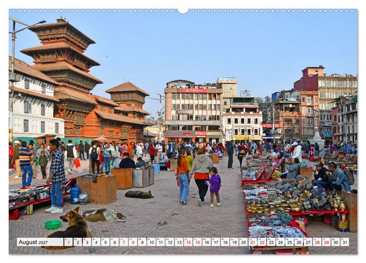 Produktbild: Das Kathmandutal (hochwertiger Premium Wandkalender 2027 DIN A2 quer), Kunstdruck in Hochglanz